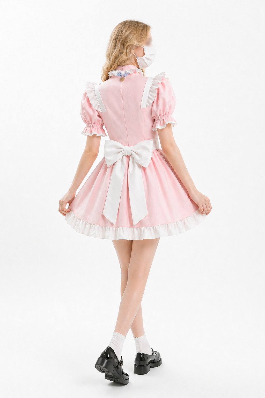 Pink Cotton Sissy Maid Dress Lockable Crossdressing Custom Made G4126