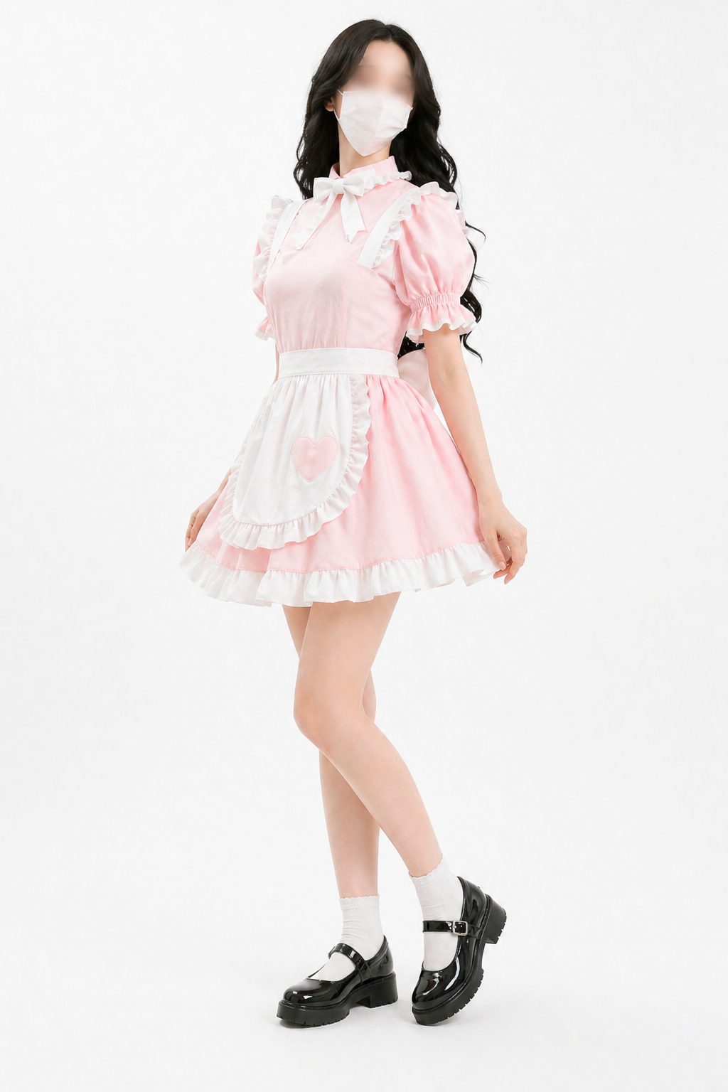 Pink Cotton Sissy Maid Dress Lockable Crossdressing Custom Made G4126