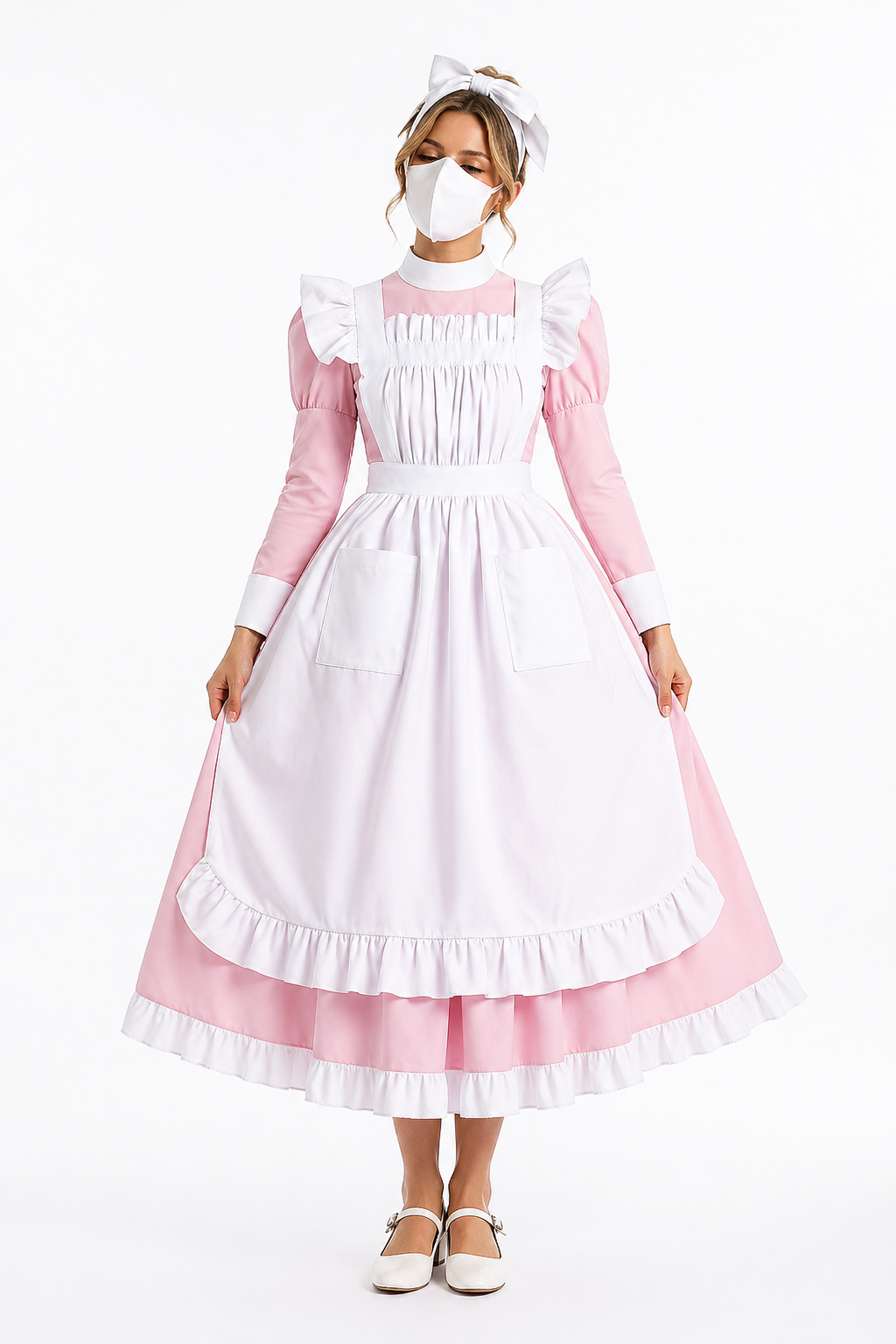 Pink Cotton Sissy Maid Dress Lockable Crossdressing Custom Made G4132