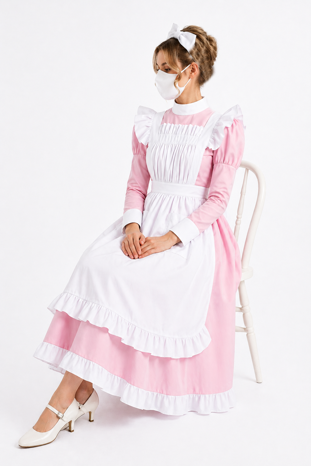 Pink Cotton Sissy Maid Dress Lockable Crossdressing Custom Made G4132